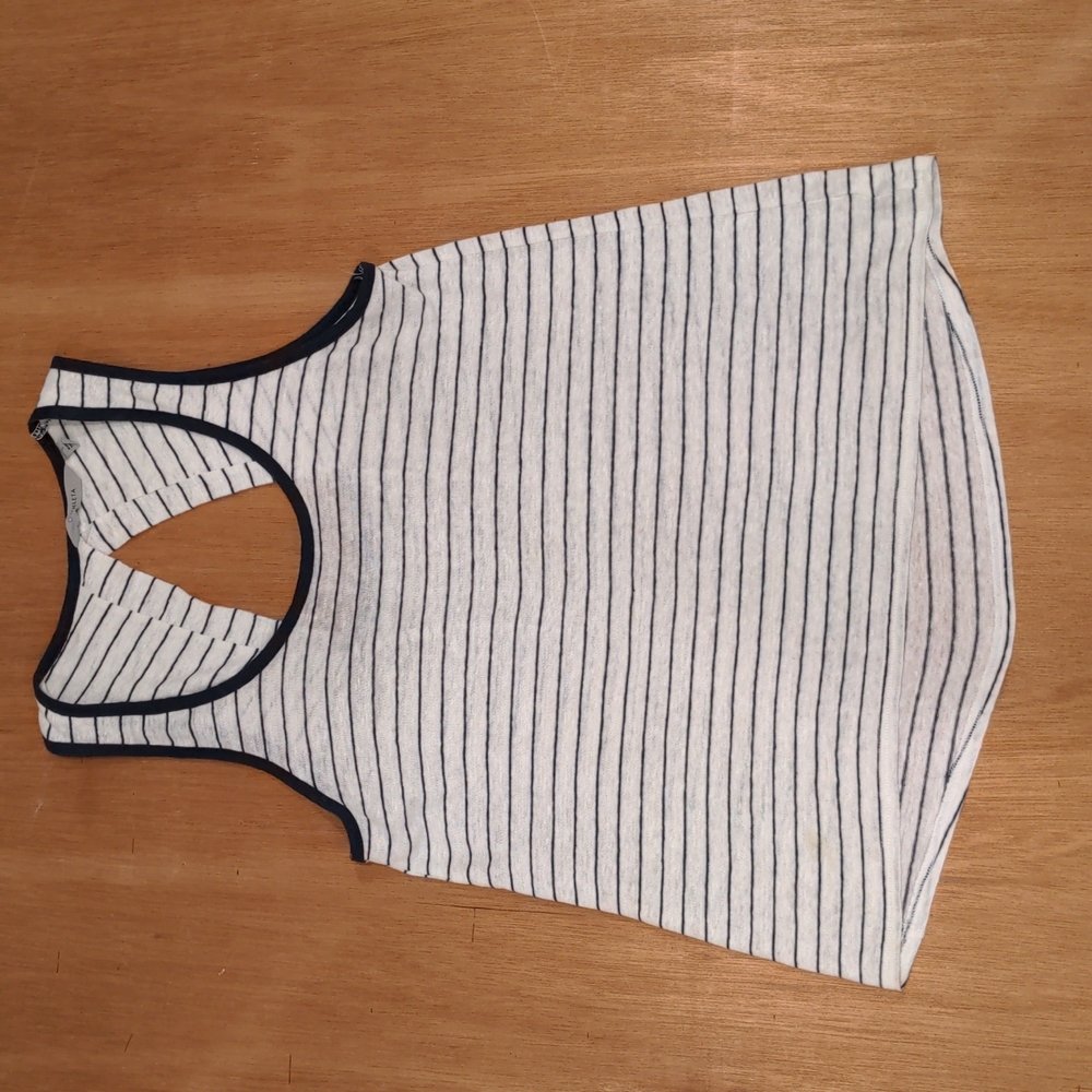 Athleta Navy Blue and Off White Tank Top